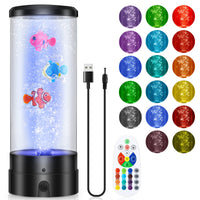 1 x RAW Customer Returns FRANDEK Lava Lamp, Bubble Light Lamp with Fish, Aquarium Mood Lamp with Remote Control, 16 Colors and 4 Modes, RGB Light, Home Office Decoration, Gifts for Kids Black  - RRP €39.88