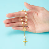 1 x RAW Customer Returns Junkin Pack of 30 Christening Rosary Rosaries Made of Acrylic Ivory Mini Finger Baptism Rosaries Artificial Pearls with Organza Bag for Baptisms Weddings Favors Gold  - RRP €25.2