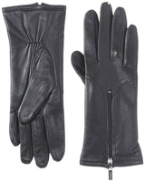 1 x Brand New YISEVEN Women s Winter Genuine Leather Gloves Zipper Design Gifts, Black Small 6.5  - RRP €40.33