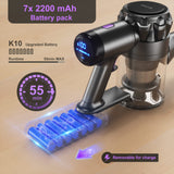 1 x RAW Customer Returns KOHE K10 Cordless Vacuum Cleaner 33000PA 500W Cordless Vacuum Cleaner, Up to 55 Minutes Running Time, 6-in-1 Cordless Vacuum Cleaner with Green LED Lights, Flexible Motorized Floor Brush, 4 Power Levels, Purple - RRP €134.99