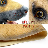 1 x RAW Customer Returns CreepyParty Halloween Costume Party Animal Head Latex Mask German Shepherd - RRP €19.15