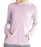 1 x RAW Customer Returns Libin Women s UPF 50 Sun Protection Hooded Jacket with Full Zip Sun Sweatshirt Long Sleeve Running Sweatshirt Surfing Sweatshirt Outdoor Walking with Pocket Pink L - RRP €28.98