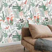 1 x RAW Customer Returns Hode self-adhesive wallpaper flowers 44 x 600 cm , adhesive film furniture green leaf, furniture film self-adhesive waterproof, film for furniture crocodile foxes pattern wallpaper decoration for closet children s room- RRP €18.14