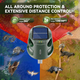 1 x RAW Customer Returns Cat Repeller Ultrasonic Solar, Cat Repeller for Garden Waterproof, 5 Mode Adjustable Marten Repeller, Solar Charge Garden Cat Repellent, 32FT Effective for Cats, Dogs, Birds, Mice - RRP €50.41