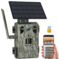 1 x RAW Customer Returns ZAIYW 4G LTE Solar Wildlife Camera with SIM Card Mobile Phone Transmission App, 2.7K HD Live Video Wildlife Camera 120 20M Motion Detector 940nm No Glow Night Vision Trail Camera IP66 Waterproof for Animal Monitoring - RRP €79.99