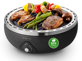 1 x RAW Customer Returns Emerio BGP-115557.1, ultra portable charcoal grill, fan-operated, battery-operated or quickly ready for use with power bank, ideal for home or on the go, 30cm cast iron grate diameter  - RRP €70.58