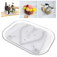 6 x Brand New AUAUY Refrigerator Turntable Organizer Rectangular, Lazy Susan Turntable Organizer with Non-Slip, Turntable Refrigerator Transparent, Kitchen Organizer for Cupboard, Table, Pantry 40 30 3.2CM  - RRP €137.94