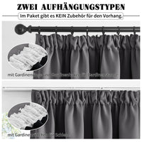 1 x RAW Customer Returns PONY DANCE Double Layer Curtains Opaque Thermal Curtain Heat Protection Gathering Tape Curtains 2-Set H 160 x W 140 cm Blackout Curtain Gray Bedroom Curtains - RRP €41.29