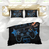 1 x Brand New MIQEBX Gamepad Duvet Cover Set for Kids Boys - 3 Piece Game Controller Bedding Set, with Zipper and 2 Pillowcases 50 x 75 cm D, 135x200cm  - RRP €31.61