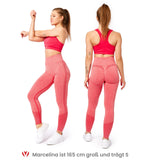 1 x RAW Customer Returns Bellivalini Sport Leggings Women High Waist Push Up Scrunch Fitness Seamless Figure-Shaping BLV50-254 Pink Melange, M  - RRP €21.8