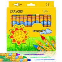 2 x Brand New Wax Crayons 24 Bright Colors Coloring Pens Non-Toxic Wax Crayons for Children Mini Oil Crayon Set Ideal for Painting, Coloring for Girls Boys - RRP €12.08