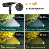 1 x RAW Customer Returns Solar spotlights for outdoor garden, 2-in-1 warm white solar garden lights, 4 modes solar lamps for outdoors, IP65 waterproof, LED solar spotlight outdoor wall light, solar lights for garden yard path garage, 2 pieces - RRP €27.99