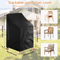 1 x RAW Customer Returns Ricyea 2 Pack Garden Chair Cover Waterproof, Windproof, UV-Resistant Garden Chair Protective Cover Made of Oxford Polyester, Cover for Stacking Chairs Garden Chair High Back - RRP €15.99