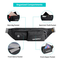 1 x RAW Customer Returns WATERFLY Bum Bag for Men and Women Small Belt Bag Hip Bag Chic Modern Fanny Pack Stylish Sporty Hip Waist Bum Bag Teenager Sports Walking Jogging Travel Dog Training Unisex Money Bum Bag - RRP €17.99