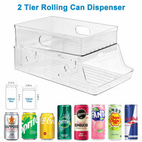 1 x RAW Customer Returns HNNJCK Refrigerator Organizer Cans Can Dispenser Refrigerator Drinks Organizer, Foldable Can Holder Refrigerator Organizer Bottles for 250ml 330ml Beverage Cans Beer Soda Cans - BPA Free - RRP €20.15