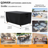 1 x RAW Customer Returns QZMVER Garden table cover, cover for garden furniture, waterproof, 420D Oxford garden table cover, anti-UV tarpaulin, garden furniture, dustproof with ventilation 280 x 204 x 106 cm  - RRP €40.33