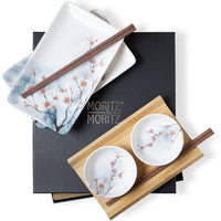 1 x RAW Customer Returns Moritz Moritz 10 pcs. Sushi tableware set for 2 people - sushi serving set with 2x sushi plates, dip bowls and chopsticks - RRP €39.66