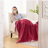 1 x RAW Customer Returns BEDSURE Blanket Sofa Cuddly Blanket Red - Warm Sherpa Sofa Throw Blanket Large Thick Sofa Blanket Couch Blanket 220 x 240 cm XXL Blanket for Couch - RRP €34.27