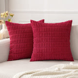 1 x Brand New MIULEE Corduroy Sofa Cushion Covers Pillowcases Bedroom Decorative Cushion Covers Sofa Bed Home Cafe 45X45cm 2 Pieces Magenta - RRP €22.8