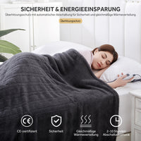 1 x RAW Customer Returns Warmrest electric blanket with automatic switch-off, , 6 temperature levels 1 10 hours auto-off timer overheating protection, warm electric heating blanket, machine washable gray - RRP €39.99