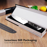 1 x RAW Customer Returns SimCoker chef s knife, professional chef s knife 20CM, sharp kitchen knives, meat knife, German HC stainless steel 1.4116, Pakkawood handle, blade protection and gift box - RRP €23.99