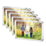 1 x Brand New Boxalls Picture Frame 13 x 18 cm 5 x 7 inch - Set of 5, Acrylic Magnetic Photo Frame, Double-Sided Frameless Frame, Clear, for Desktop - RRP €56.45