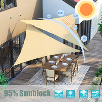 1 x RAW Customer Returns Ommda Sun Shade Sail Triangular Oxford Fabric 95 Sunscreen Sun Protection Garden Balcony and Terrace Waterproof UV Protection Blue Green 3.6x3.6x3.6m - RRP €37.74