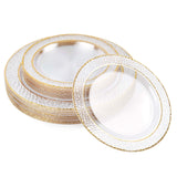 1 x RAW Customer Returns MATANA 40 premium plastic plates with gold rim, 2 sizes - reusable plastic plates, gold party plates for weddings, birthdays, parties - elegant and sturdy party tableware - RRP €33.99