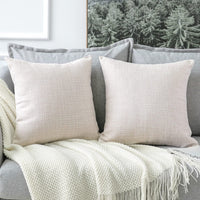 1 x RAW Customer Returns Artscope Set of 2 Cushion Covers Solid Color Throw Pillow Cover, Linen Cushion Covers Modern Decorative Pillows Cushion Cover Set Pillow Case for Sofa Car Bedroom Home Decor 16 x 16 inches 40 x 40 cm Beige - RRP €12.99