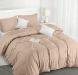 1 x RAW Customer Returns Utopia Bedding bed linen 200x200 set - microfiber duvet cover 200x200 cm 2 pillowcases 50x75 cm - beige - RRP €18.47