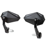 1 x RAW Customer Returns FENRIR E24 handlebar end mirror motorcycle mirror side mirror rear view mirror e tested anti-glare black CNC for naked bike scooter supersport Z900 MT07 MT09 MT10 GSXS750 S1000R F900R R1250R CB500F CB750 - RRP €99.88