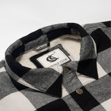 1 x Brand New Coevals Club Men s Flannel Jacket Shirt Sherpa Lumberjack Shirt Flannel Shirt Long Sleeve Checkered Snap Buttons Cotton Winter Shirt White Black 5 4XL  - RRP €65.53