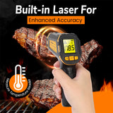 1 x RAW Customer Returns Infrared Thermometer Digital Laser Temperature Meter -58 F 1112 F -50 C 600 C IR Temperature Gun Ideal for Cooking, Frying, Kitchen, Barbecue, Meat, Sugar, Freezer, Industry - RRP €13.97