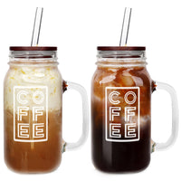 1 x RAW Customer Returns ANOTION Mason Jar Iced Coffee Cup with Lid and Straw, 24oz Regular Mouth Mason Jars with Handle, Glass Coffee Drinking Glasses, Mugs, Reusable Cups, Iced Coffee Cup Bottles for - RRP €19.03