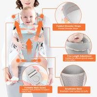 1 x RAW Customer Returns SERAPHY Baby Carrier, Embrace Cosy 4-in-2 Baby Carrier Ergonomic Adjustable Holder, Portable, Convertible, Front and Back - RRP €25.15