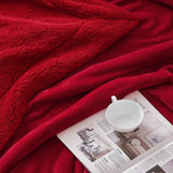 1 x RAW Customer Returns SOCHOW Sherpa Fleece Plaid Blanket, Classic Red 220 x 240 cm Super Soft and Luxurious Double Layer Plush Blanket - RRP €49.99