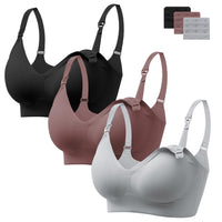 1 x RAW Customer Returns HBselect 3 pieces smooth nursing bra, pregnancy nursing bra, seamless without underwire with extra bra extension - RRP €25.62