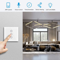 1 x RAW Customer Returns Alexa roller shutter switch, WLAN roller shutter switch, smart blinds switch with touch panel compatible with Alexa and Google Home, APP controllable and timer function, 2 pack - RRP €39.31