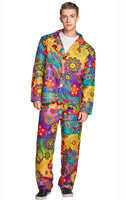 1 x RAW Customer Returns IKALI Hippie Costume Men 60s 70s Hippie Halloween Suit Adult Top and Pants for Fancy Dress Party XXL - RRP €30.43