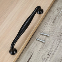 2 x RAW Customer Returns 12 pieces 128 mm kitchen handles, black furniture handles, cupboard door handles, cupboard handles and knobs, aluminum alloy handles with screws, handles for kitchen cabinets - RRP €27.98