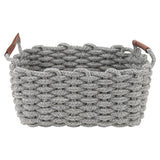 3 x Brand New NGOSUET Set of 3 Cotton Storage Baskets, Rope Baskets Organizers with Handle, Storage Knitted Basket for Bedroom, Living Room, Storage of Small Household Items Gray  - RRP €65.31