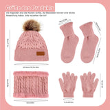 1 x RAW Customer Returns Baby Winter Gloves Set, Warm Winter Gloves Set, Scarf, Baby Knitted Socks Set, for Kids, 3-9 Years Pink , Color Pink., 20 17 3.5cm - RRP €24.0