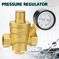 1 x RAW Customer Returns drado pressure reducer water DN15 1 2 inch brass adjustable water pressure regulator, water pressure reducer with pressure gauge - RRP €20.66