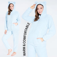 1 x RAW Customer Returns CityComfort Women s Winter Plush Fleece Teddy Pajamas Blue, S  - RRP €30.49