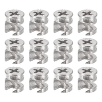 1 x RAW Customer Returns sourcing map Pack of 12 cam locking nuts for furniture 9.35 x 9.6 mm joint connector locking nut furniture connection cam screw connection - RRP €8.74