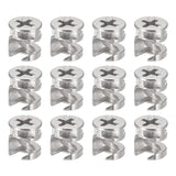 1 x RAW Customer Returns sourcing map Pack of 12 cam locking nuts for furniture 9.35 x 9.6 mm joint connector locking nut furniture connection cam screw connection - RRP €8.74