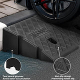 1 x RAW Customer Returns Storystore curb ramp 2 pieces portable ramp wheelchair door threshold ramp curb edge ramp access ramp for motorcycles, scooters, mobile homes and cars 25 x 27 x 7 cm  - RRP €26.77