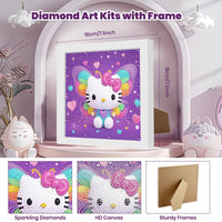 1 x Brand New GHHKUD Diamond Painting Children with Frame, 5D DIY Cartoon Diamond Painting Set, Diamond Painting Pictures Children with Gift Box, Diamond Painting Arts Craft for Children from 8-12 Years 18 x 18 cm  - RRP €20.4