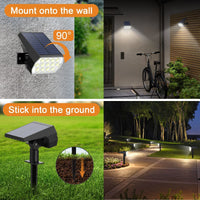 1 x RAW Customer Returns Solar Lamps for Outdoor Use, 52 LED Super Bright Solar Garden Light, Waterproof Solar Lights for Outdoor Use, 3 Brightness Modes Solar Spotlights, 3000K Warm White Path Lights for Garden Path Yard Garage Pack of 4  - RRP €29.23