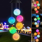 1 x RAW Customer Returns Joomer Color Changing Solar Wind Chime Six Balls Mobile Romantic Wind Bell Outdoor LED Hanging Night Lights for Garden Yard Festival Decor - RRP €16.33